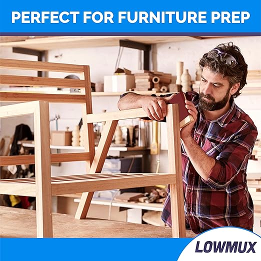 LOWMUX Sandpaper Roll – 120 Grit – 11.5cm x 5m – Aluminium Oxide – Medium Grit Sandpaper for Wood & Walls – Cut to Size – Flexible Backing – Hand & Sheet Sander Compatible