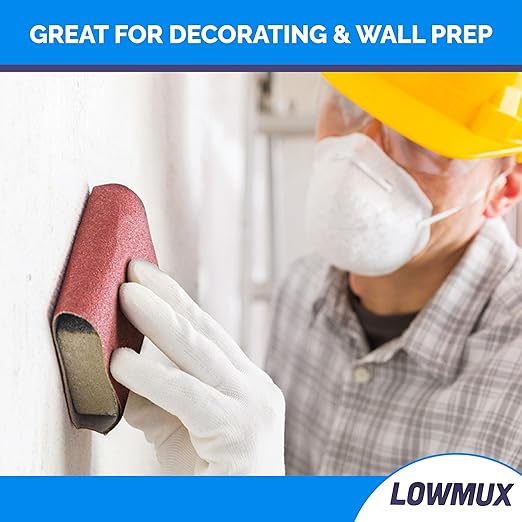 LOWMUX Sandpaper Rolls – 3 Pack (60, 120, 220 Grit) – 11.5cm x 5m Each – Aluminium Oxide Sandpaper for Wood & Walls – Easy to Cut – Hand & Sheet Sander Compatible – Coarse to Fine Grit