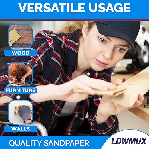 Pack Of 10 Premium Assorted Sandpaper Sheets (Fine x3, Medium x4, Coarse x3) For Wood & Walls.