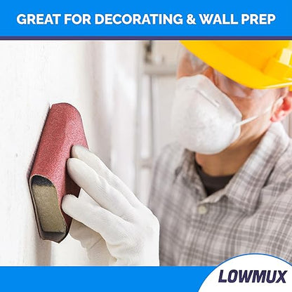 LOWMUX Sandpaper Roll – 120 Grit – 11.5cm x 5m – Aluminium Oxide – Medium Grit Sandpaper for Wood & Walls – Cut to Size – Flexible Backing – Hand & Sheet Sander Compatible